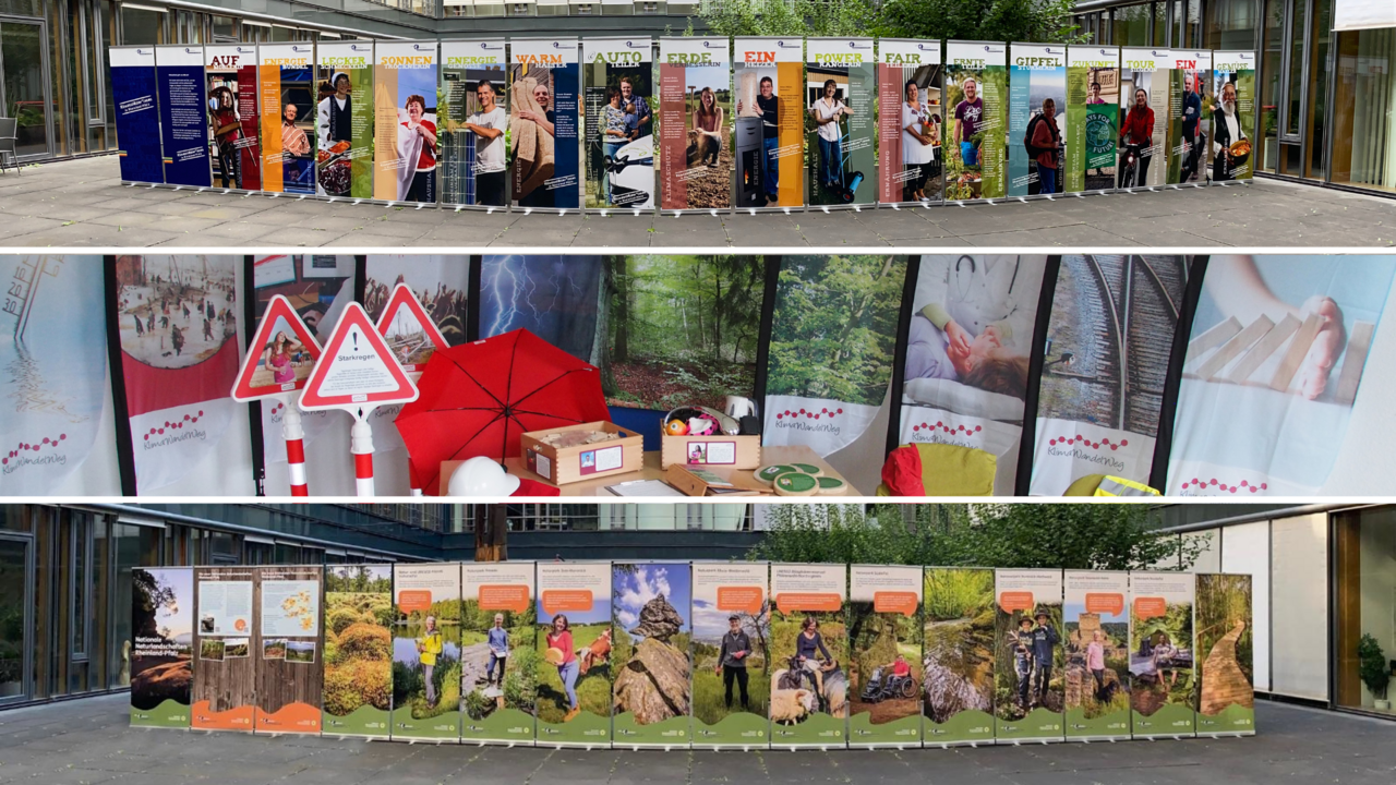 Bilder der drei Ausstellungen der LZU