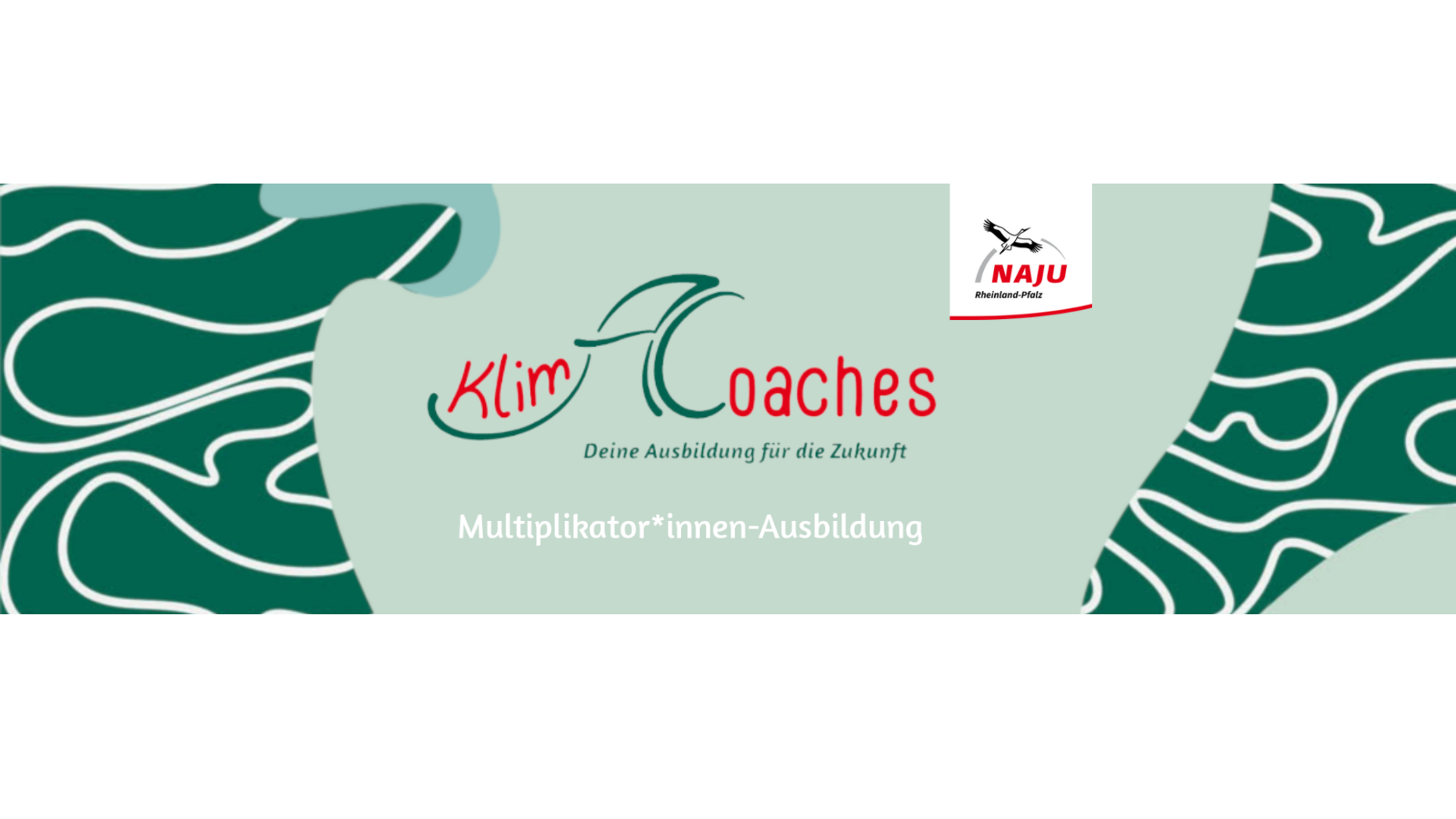 Banner der Multiplikator*innen-Ausbildung Klima-Coaches des NAJU RLP