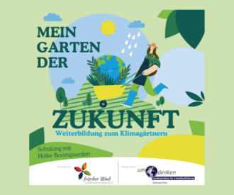 Plakat der Fortbildungsreihe Klimagärtnern des LandFrauenverbands Frischer Wind e.V.